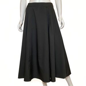 Black Pleat Maxi Skirt Womens SZ S Dark Academia Capsule Wardrobe Preppy Goth